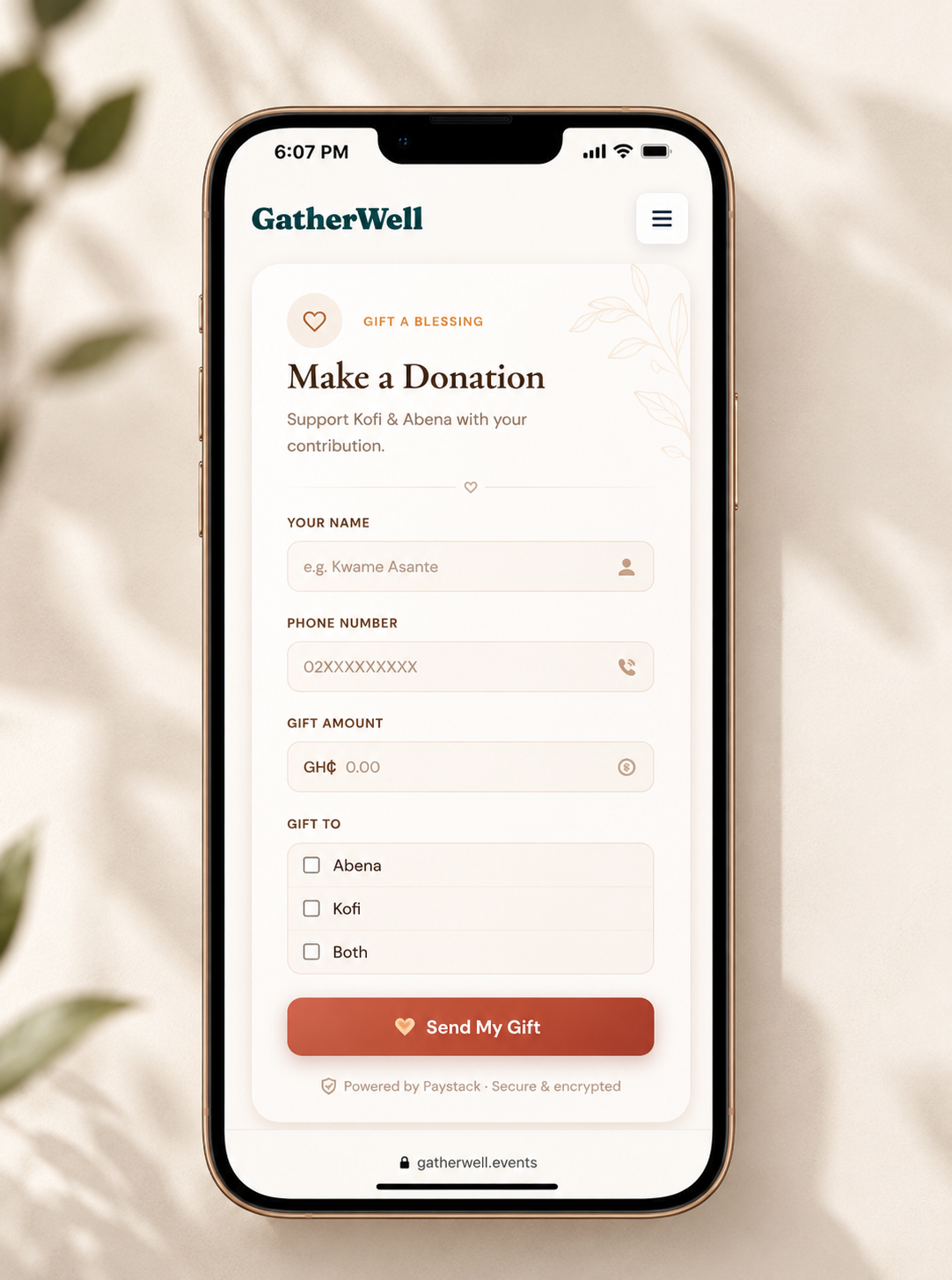 Wedding gift and donation